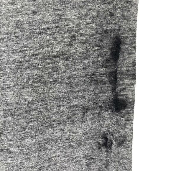 Gray High Low Knot Front Top Midi Length Burnout Short Sleeve Olive+Oak Size S - Picture 7 of 9